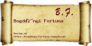 Bogdányi Fortuna névjegykártya